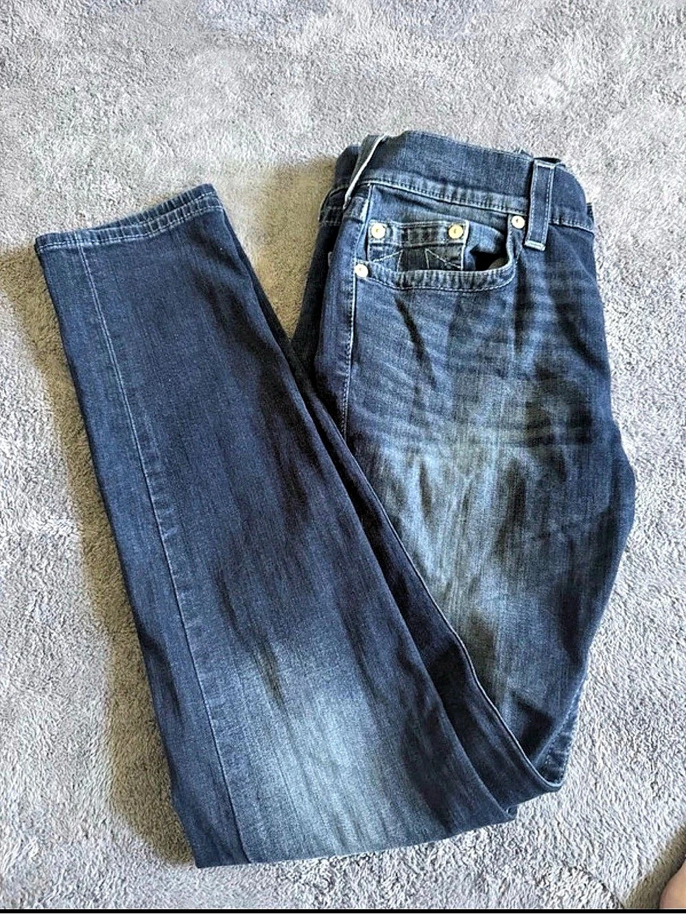 True Religion Rocco Bootcut Jeans in Blue Waist 34